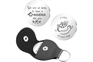 Prrivnix Long Distance Relationship Gifts Double Sided Pocket Hug Token with Leather Keepsake Keychains for Family Friends Lovers