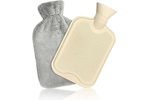 TOHDNC Hot Water Bottle with Cover, 2L Bag Warm Water Bottle for Bed, Hot Water Bag for Hand & Feet Warmer for Kids, Men & Women, Hot & Cold Compress