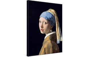 PICANOVA – Jan Vermeer – Girl With a Pearl Earing 60x80cm – Quadro Su Tela – Stampa Incorniciata Con Spessore Di 2cm Altre Dimensioni Disponibili Decorazione Moderna – Arte Classica