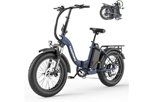 Touroll S2 Vélo Électrique Pliable, Gros Pneu Tout-Terrain 20"×4.0" Fat Tire, Batterie 48V 15AH Autonomie 150KM, VTT Électrique Adulte Homme, Fat Bike Electrique 7 Vitesses