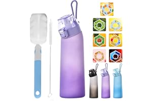 FIENZA 750ML Air Gourde Bouteille Avec 7 sul Saveur Gout Pods, Bouteille Up d'eau Parfumée Sans BPA Avec Paille 0 Sucres et Tasse d'eau