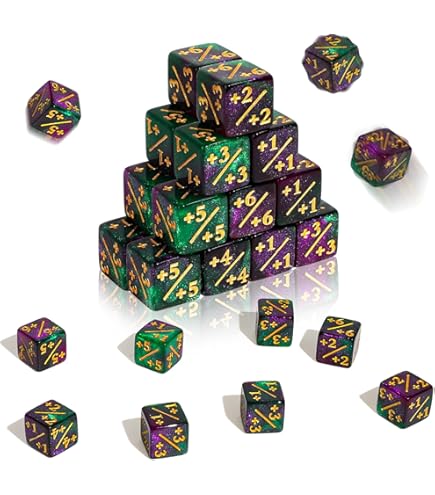 48 stuks dobbelstenen, tokendobbelstenen, D6 dobbelstenen, loyaliteitskussen met opbergzakken, compatibel met MTG, CCG, kaartspelaccessoires, 4 soorten