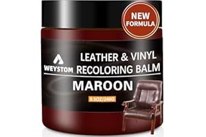 WEYSTOM Leather Recoloring Balm - Maroon Restorative Colorant for Furniture, Bags & Auto Interiors | Repairs Scratches, Fades & Cracks While Renewing Leather Surfaces