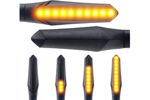 ‎AREA1 Area1 Motorrad LED Blinker e-geprüft carbon, Lauflicht Effekt, M8 Set (2 Stück) kompatibel mit BMW Yamaha KTM Honda Kawasaki KSR Moto Suzuki Piaggio Triumph Aprilia Ducati Beta Mondial Harley Davidson