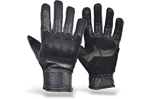 TLA TROOPS LEGEND RACING APPAREL TLA RUST Guanti moto in pelle vintage con protezioni nocche omologati CE, 2XS a 4XL uomo e donna, Guanti da moto, scooter, racing, touchscreen, alta protezione all'impatto.