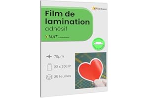STARMAKER 25 feuilles A4 Film de lamination à froid Mat - Feuilles de plastification Laminé auto-adhésif pour photo et autocollants - Compatible plotter de découpe