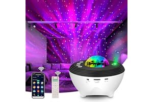 DAMAHOU Aurora Galaxy Projector, Star Projector Night Light Lamp with Smart App/Remote Control,15 Colors Lights Projector for Bedroom with 8 White Noise,Gift for Kids Adult