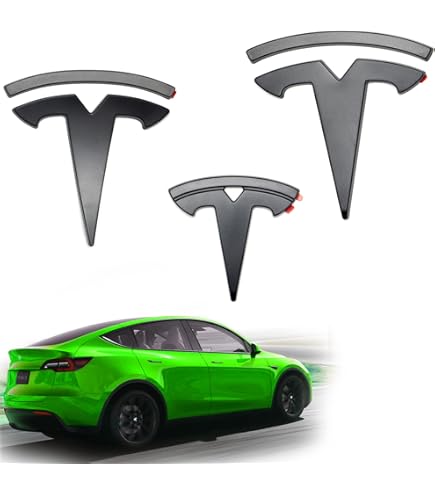 Tesla Model Y Front Hood Emblem Matte Black Frunk T Badge Logo Oem Upg - Emblems LA