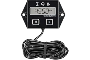 Taikemeti Digital LCD Speedometer and Small Engine Hour Meter Maintenance Reminder Waterproof Design for Gas Engine Air Compressor Motorcycle ATV Jet Ski Scooter