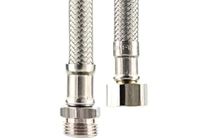 tecuro Sanitär Verbindungsschlauch 3/8 ÜWM x 3/8 AG x 2000 mm, KTW-A- DVGW geprüft, temperaturbeständig von -5°C bis 70°C