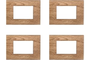 ZOREI 4 Pezzi Placche Compatibile Con Bticino Living, Placche Plastica Quadrata (3 Posti/Moduli,Legno Chiaro)