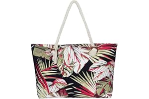 DonDon Grande borsa da spiaggia idrorepellente con cerniera Borsa a tracolla Shopper Vita da spiaggia