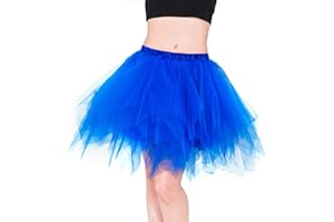 Homipooty Tutu Skirts for Women Adult Tutu Short Petticoat Ballet Skirt Tulle Skirts for Women UK 80s Fancy Dress Halloween Costumes Plue Size