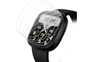 SIMPLY SPEAKERS 4 Stück für Panzerglas für Fitbit Versa 3/Fitbit Versa 4/Fitbit Sense 2/Fitbit Sense Schutzfolie, Weich TPU Kratzfest Bildschirmschutz für Versa 4 Schutzglas, Displayfolie für Versa 3 Displayschutz