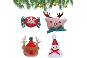 EMBHLITFE 4 Piezas Broche de Navidad Papá Noel Muñeco de Nieve Reno Broche Lindo de Dibujos Animados Broche de Peluche de Alce Ramillete de Ropa Navideña para Decoración Navideña