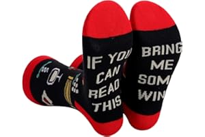 FGFD&OU Calcetines Hombre Mujer de Algodón Calcetines Divertidos Originales Casual Unisexo Regalo para Navidad Calcetines Fantasía con Texto IF YOU CAN READ THIS, BRING ME BAOG/POPCORN/SUSHI/DONUTS