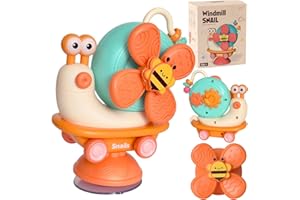 LAKIGOES Gioco Seggiolone Ventosa,Montessori Sensoriale Giochi per Bimbo 6-12 Mesi, Attività Giocattoli Spinner Bambini con Ventose,Bagnetto Bambino Macchinine Regalo per Bambini Bimbo Bimba