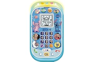 VTech Stitch Learning Phone, Official Stitch Toy, Interactive Role Play Phone with Voice Activation, Ringtones and Games, Gifts for Ages 4, 5, 6+ Years, English Version