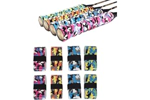 Jicyor Bande Grip Raquette, 12pcs Antidérapant Auto-adhésif Remplacement Surgrip Grip Raquette Squash pour Tennis Pêche Badminton Squashball