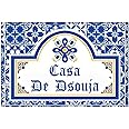Nutcase polycarbonate Customized Personalized Waterproof Sunboard Digital Print Spanish Azulejo Portuguese Style Outdoor Name Plates for Home -W-12 x L-8"- Tiles of Seville