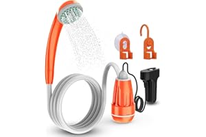 ZOOMA Ducha Portátil Ducha de Camping Adecuada, Camping Ducha Exterior, Ducha portátil a Pilas para Camping al Aire Libre (Naranja)