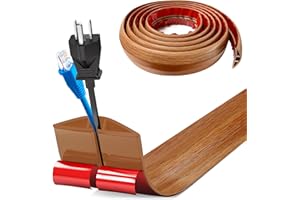 BOCGUY Protezioni per Cavi a Pavimento, 3.0M x5cm Autoadesivo Copricavi per Pavimento Passacavo a Pavimento Perfetti per Tutti i Cavi di Alimentazione a Casa, Ufficio,Scuola,Magazzino (Grana legno gialla)