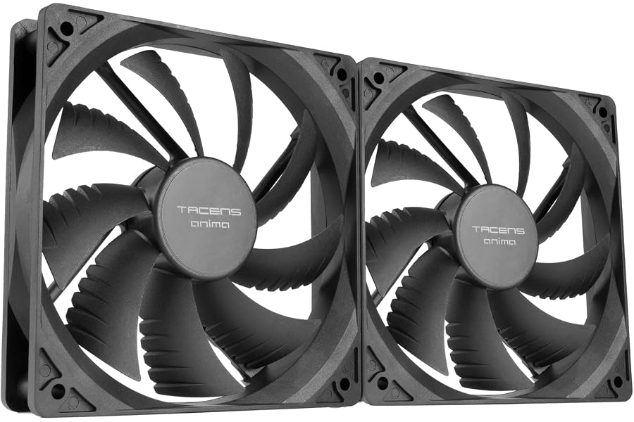 Tacens Anima AF12X2, Kit 2x Ventiladores 120mm, Funcionamiento Ultrasilencioso, Rodamientos FLUXUS, Flujo de Aire Optimizado,