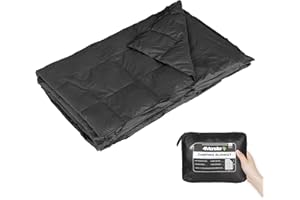 4Monster Manta de viaje compacta y cálida para camping, ultraligera, impermeable, para exteriores, viajes, picnic, camping o interiores (negro, 175 x 140 cm)