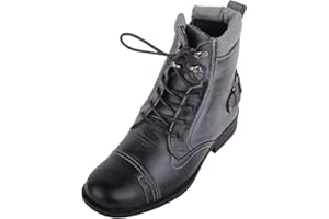 ABSOLUTE FOOTWEAR Childrens/Kids/Girls Slip On Military Combat Boots with Inner Zip