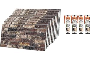 Izodekor - Lot de 10 panneaux muraux 3D en polystyrène - Avec 4 cartouches de colle Akfix 310 incluses pour la fixation - Café magique