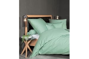 Janine Mako Satin Bettwäsche Uni Colors 200 x 220 cm jadegrün
