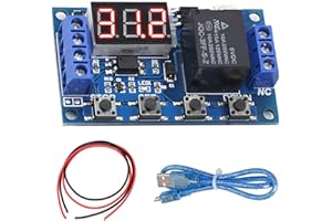 Youmile Timer Delay Relay Module DC 6-30V Programmable Switch Control LED Display Micro USB Port Relay for Arduino with 24AWG Wire, Micro USB Cable