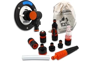 MaJoCompTec® WATERTWIN korek wlewu wody | kompatybilny z Gardena | zawór odcinający filtr wody, przyłącze kranowe | akcesoria do króćca napełniania przyczepy kempingowej (adapter 3-pinowy D: 78 +