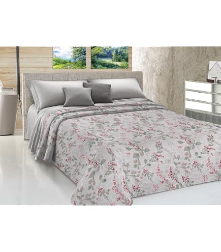 Copripiumino Matrimoniale 100% Cotone Tirolese, Sacchetto 250x200 Cm + 2 Federe 50x80, Fantasia Chalet Montagna