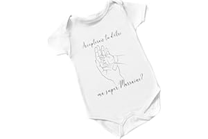 HANDMADE Body Bébé Blanc - Dessin Main de Marraine et Main de Bébé - Taille Unique Aléatoire (Manches Courtes ou Longues selon Stock) - Cadeau Annonce Grossesse pour Marraine