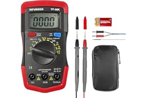 MultÍmetro Digital Multi Tester,INFURIDER YF-36K Polimetro Digital Profesional,4000 Cuentas Voltímetro Ohmímetro Medir Voltaje,Corriente,Ohm,Capacitancia,Temperatura y Diodo Automático Polimetro