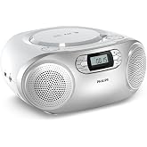 Philips TAZ2000 Portable CD Player with FM Radio, Bluetooth 6.0, USB Playback, Audio Input, Dynamic Bass, 6W Stereo Speakers,