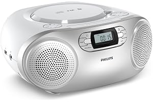 TAZ2000 Portabel CD-musikmaskin med FM-radio, Bluetooth 6.0, USB-uppspelning, Audio‑In, Dynamic Bass Boost, 6 W stere