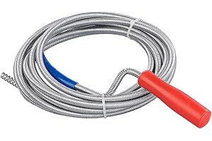 AGT Sondas para limpieza de desagües - Espiral de drenaje: Espiral de limpieza de tuberías para lavabos, Ducha y bañera, 5 m, Ø 9 mm (Espirales de limpieza de tuberías)