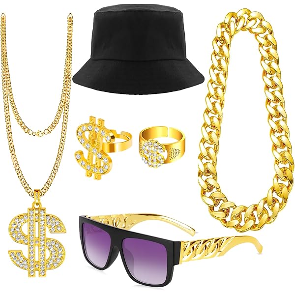Yinkin 3 Pcs 80s 90s Hip Hop Costume Set African Kente Kufi  display picture 1