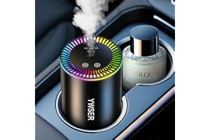 YWSER Smart Car Air Freshener, Car Air Freshener Diffuser with Starry Sky Projection and 50ml Perfume, Auto On/Off Intelligent, 3 Mode Adjustable Rechargeable Aroma Diffuser, Cologne