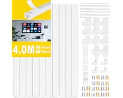 Varanda Cable Trunking Kit, 2021 Upraded Cable Management Kit Wall Cable Tidy Cable Channels Wire Hiders, Mount TV Powers Cor
