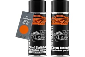 TRISTARcolor Peinture Voiture Kit bombes de peinture pour Agricultural/Agrar O 2255 Kubota Orange Peinture de base vernis clair aérosol 400 ml