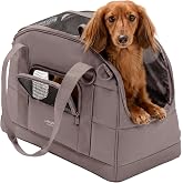 Larkson Dog Carrier for Small Dogs up to 12 kg Brown - Tjark - Carrier Bag for Dogs and Cats by Plane - Meets Most Airlines S