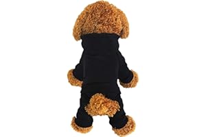 LifeWheel Haustier Kleidung Hundemantel Hundepullover Warm Wintermantel Hunde Kostüm für Katzen Kleine Hunde Hunde-Kapuzenpullover (Schwarz, L)