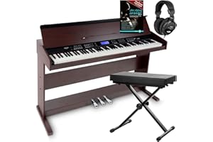 Piano digital FunKey DP-88 marrón set con auriculares, banco y manual