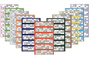 JMS we create smile [Pack of 10 Jumbo 600 Bingo Tickets, Bingo Pad to View Flyers - Big, bold, easy to read numbers (Mix Assorted)