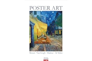Poster Art Kalender 2026 - Monet, Van Gogh, Matisse, Kandinsky: Jahres-Wandkalender 2026 im XXL-Format 49 x 68 cm. Berühmte Künstler und ihre schönsten Werke, perfekt für die eigene Gallery Wall
