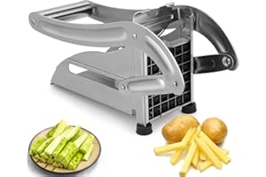 Rhinocerosdance Coupe-Frites Acier 2 Inserts de Coupe Coupe-Pommes de Terre en pour Frites Coupe-légumes Machine de Découpe, Acier Inoxydable épaissi Amélioré, Facile à Couper, Pratique et Durable
