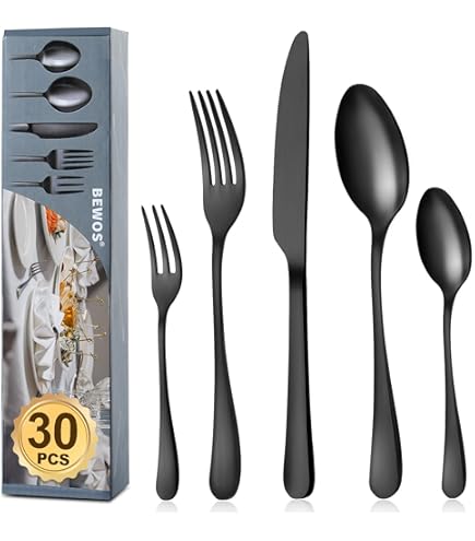 Set Posate In Ceramica 18 Pezzi Per 6 Persone - Design Floreale, Azzurro